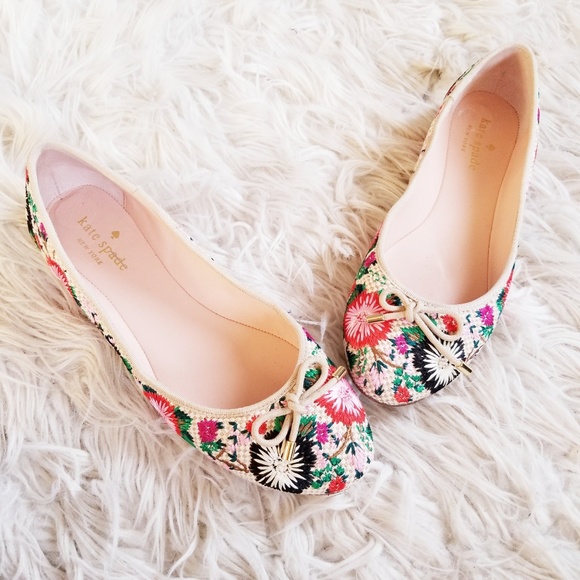 kate spade Shoes - Kate Spade Embroidered Ballet Flats